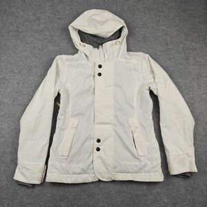 Burton Jacket Womens Large White Dryride Hooded Insulated Winter Ski Snowboard